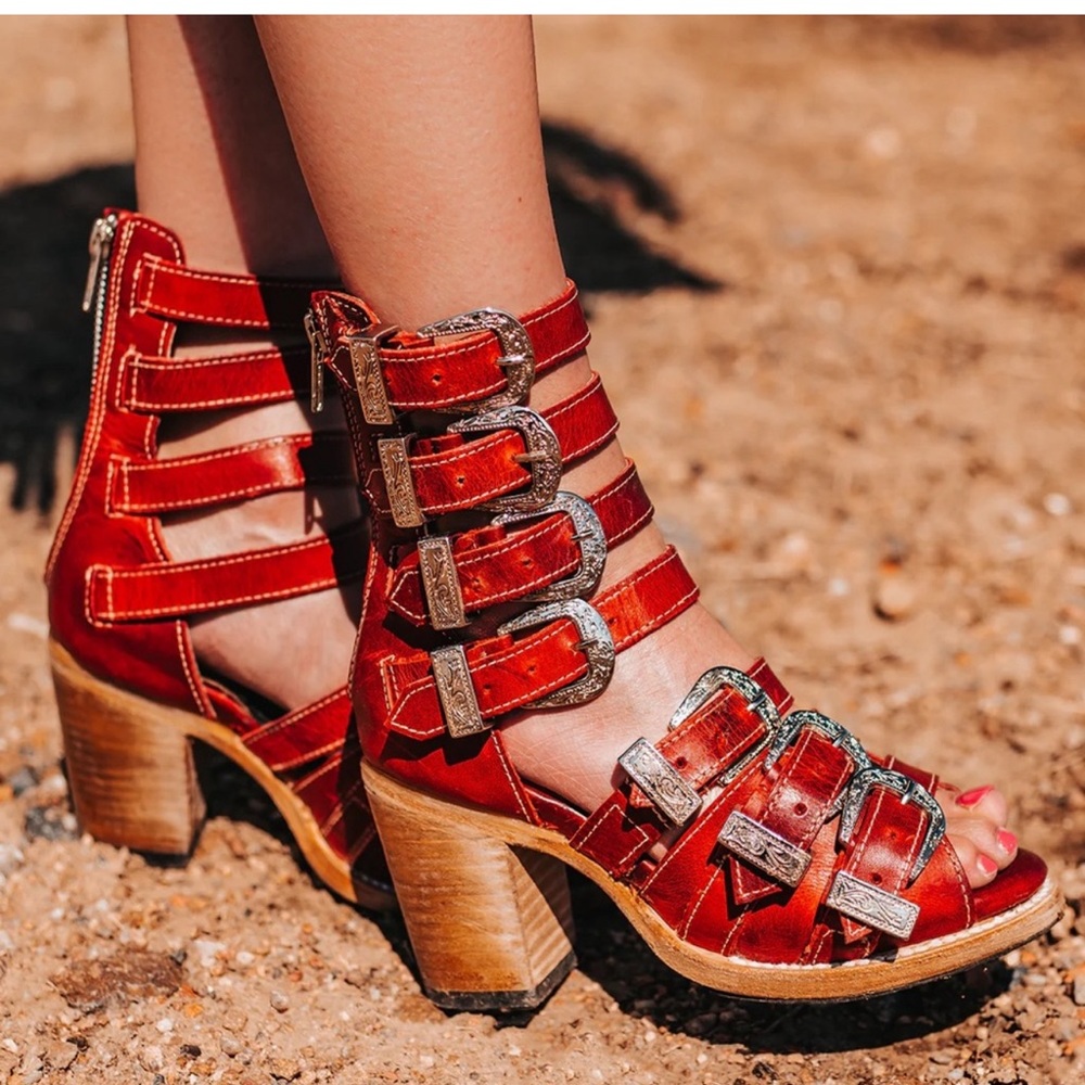 Freebird by Steven Red Strappy Sandals